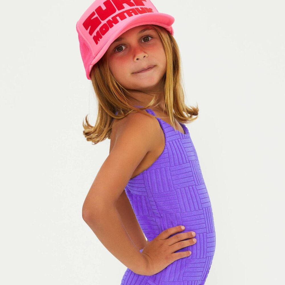 Brand New Beach Riot Kids Swimsuit - Little Julia One Piece Blueberry Ice Terry